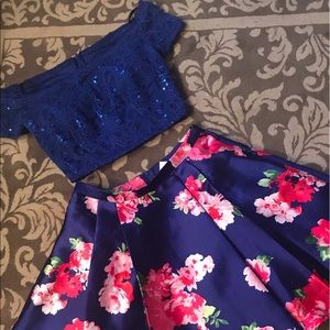 Royal blue, Floral Homecoming dress!